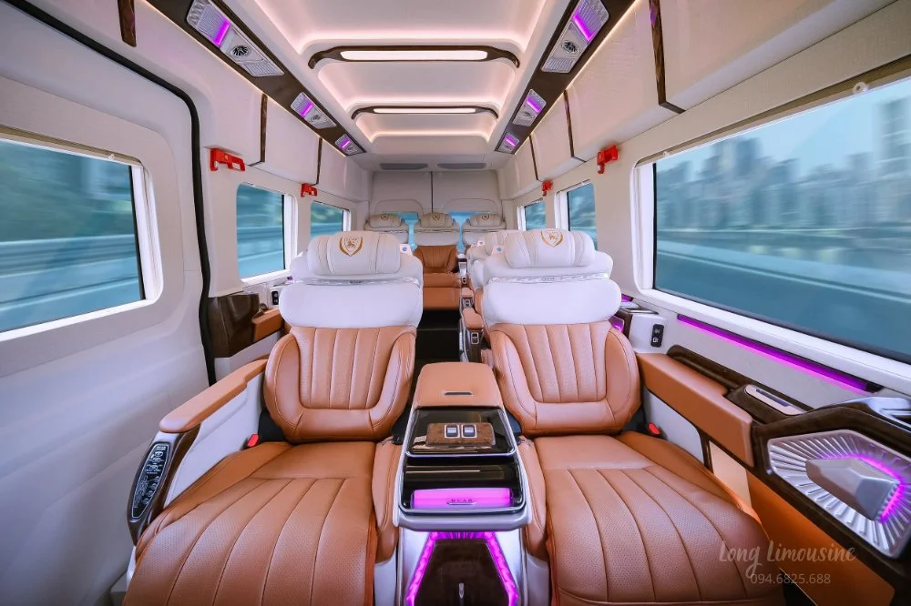 Nội thất trên xe Solati Limousine 12 chỗ