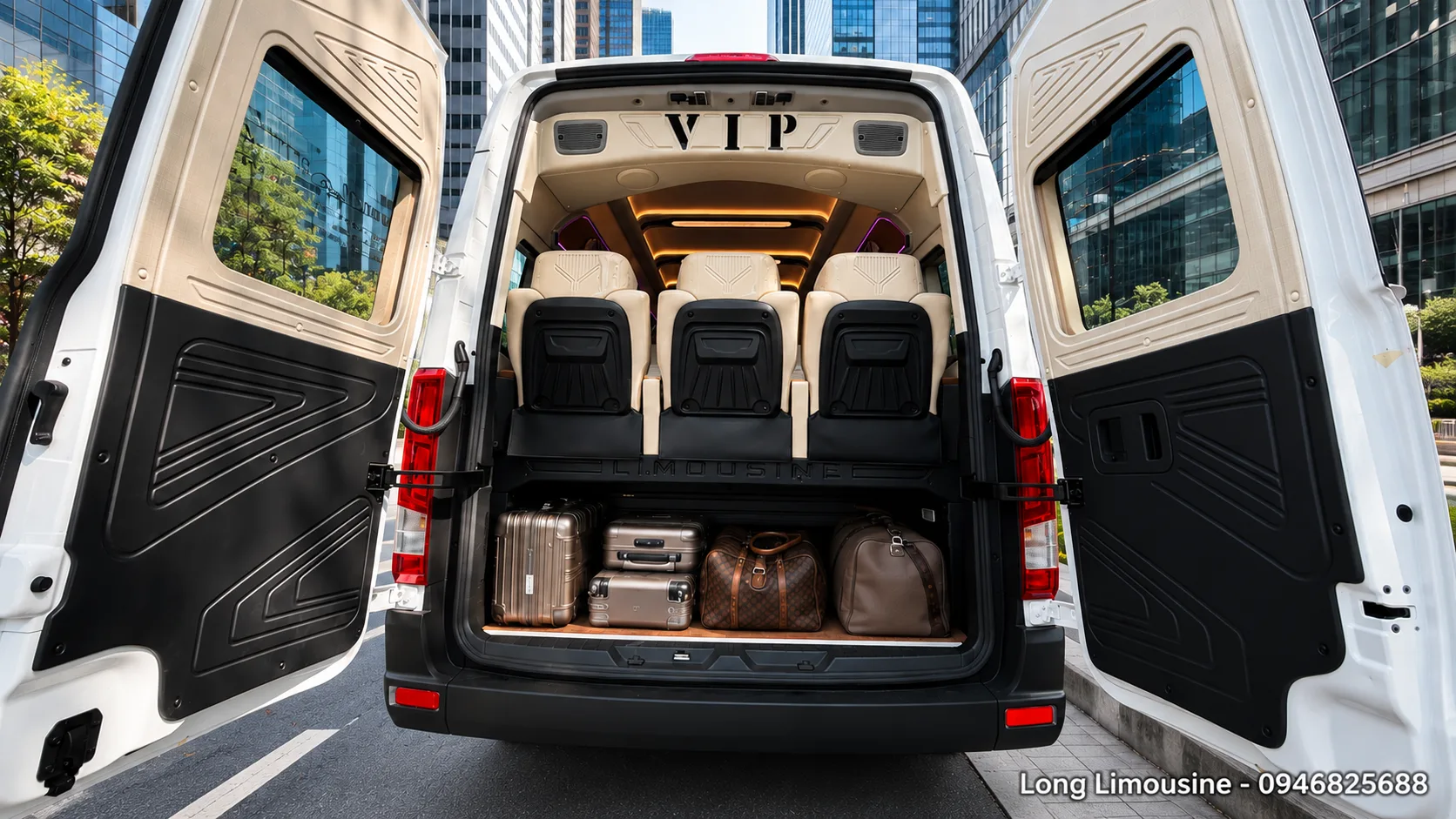 Nội thất Solati Limousine với ghế VIP và không gian sang trọng